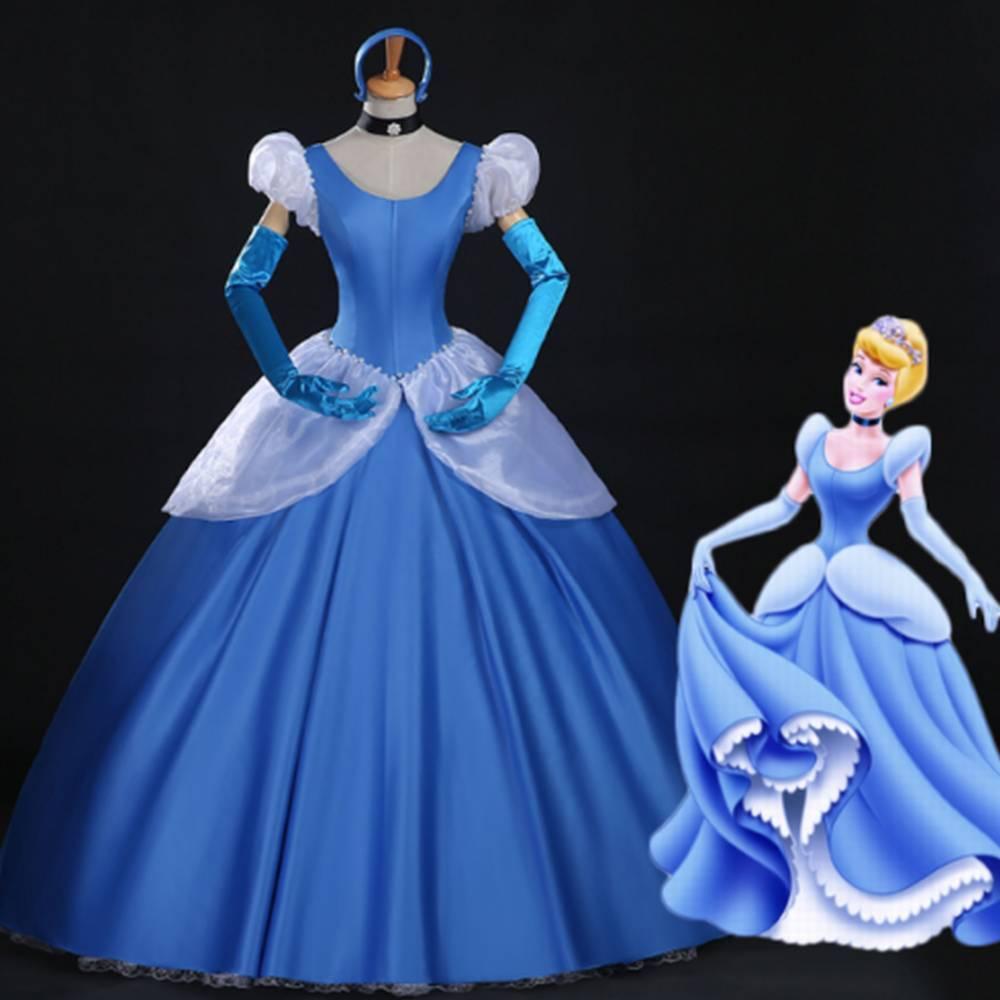 Premium Quality Gorgeous Princess Cinderella Cosplay Costume For Women With Accessories
