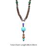 Festival Lucky Gift Party Ethnic Jewelry Buddhist Horn Fish Pendant Nepal Necklace Mala Wood Bead