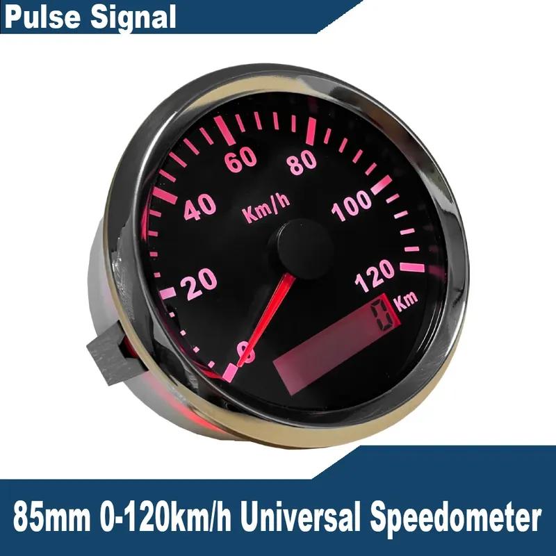 ELING Car Truck Boat Universal (Pulse Signal) 85mm Speedometer Odometer Speed Gauge 0-120km/h 0-200km/h with Backlight 12V 24V