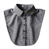Women's Black Jacquard Cotton Dickey - Versatile Fake Collar for Spring Sweaters 