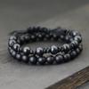 2Pcs/Pair Men Bracelet Set 8mm Onyx Tiger Eyes Stone Braclet Natural Wooden Braslet Homme Weaven Rope Brazalete Pulseira Hombre