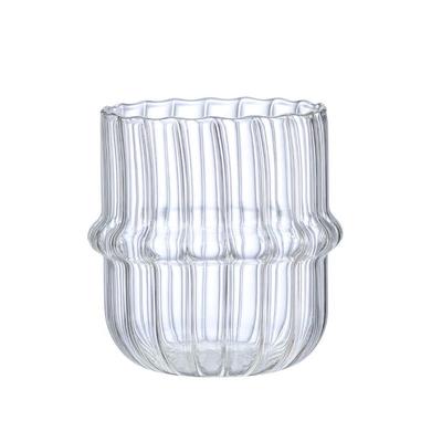 Retro Striped Glass Coffee & Latte Mug