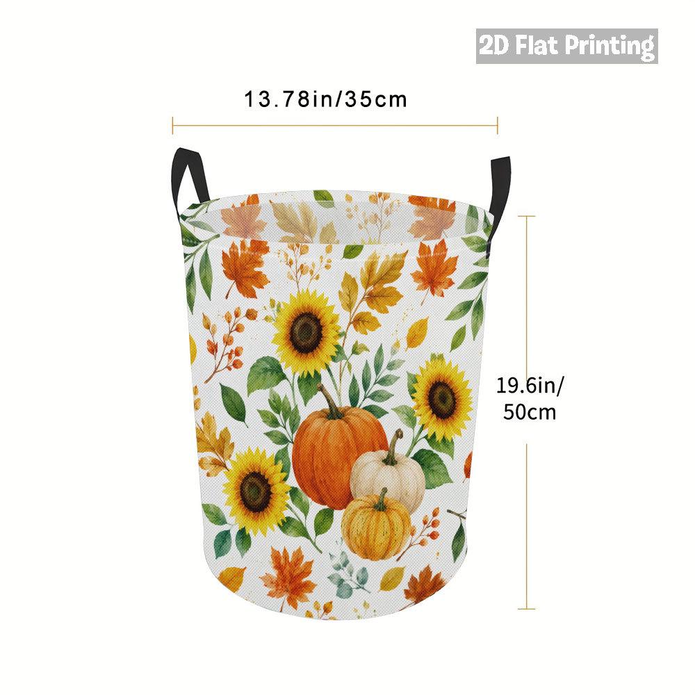 Collapsible Laundry Basket Large Round Waterproof Fabric Hamper Dirty Clothes Storage Bin Toy Organizer with Handles