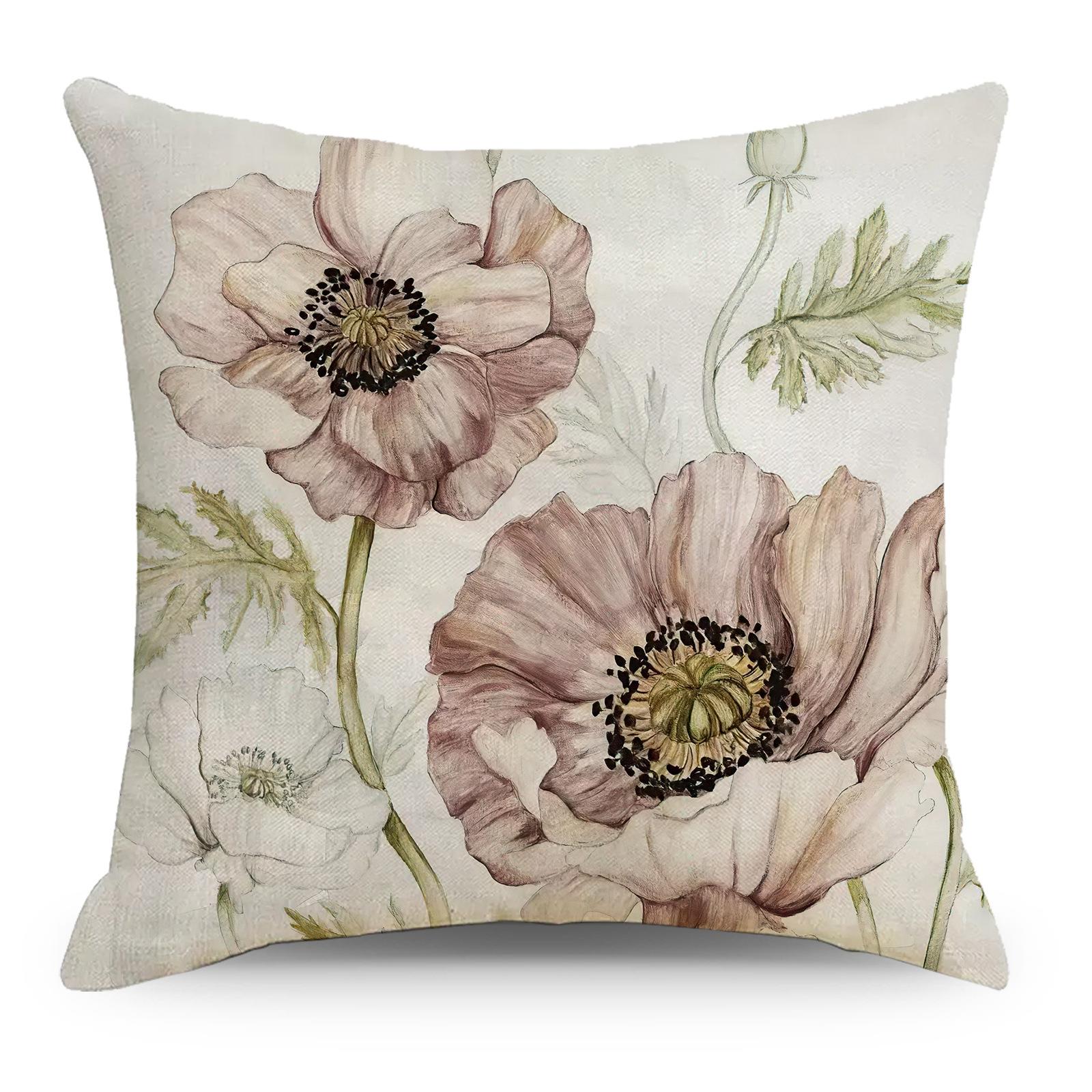 

Европейский и американский стиль Ретро Бабочка Цветок Льняная наволочка Автомобильный диван Гостиная Спальня Подушка Спинка Чехол 45*45cm