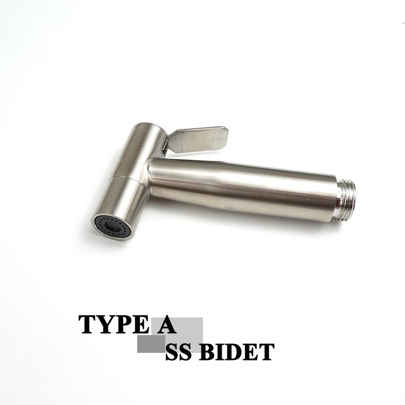 Stainless Steel Brushed Handheld Toilet Bidet Sprayer Kit Hand Bidet Shattaf for Bathroom Hand Shower Sprayer Head Self Cleaning