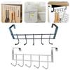 Stainless Steel Over the Door Hanger Rack 5 Hooks for Small Space Organization