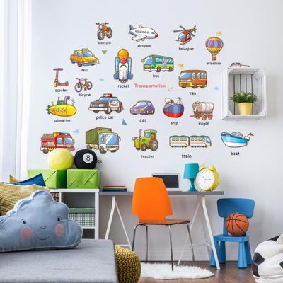 Stickers Muraux Amovibles de Voiture de Dessin Animé pour Chambre d'Enfant, Crèche, Maternelle, Éducation Précoce, Dortoir, Cadeau, Décalcomanie DIY