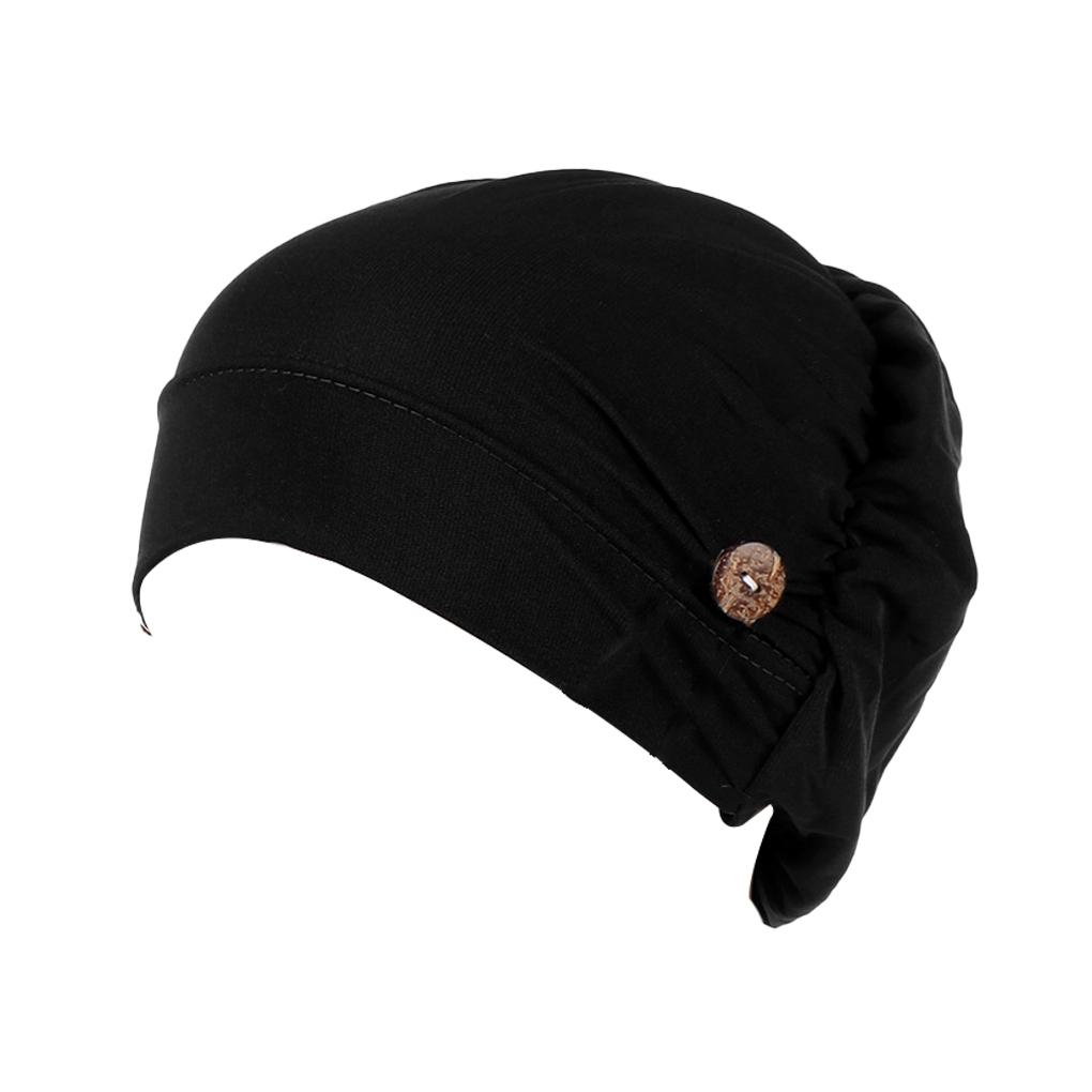 Muslim Turban Elastic Accessories Bouffant Hijabs Chemo Buttons Caps Wrap Patients Hats Breathable Women Head