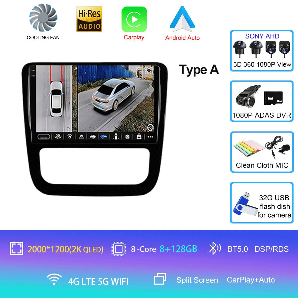 Android 14 Car Radio For Volkswagen EOS Scirocco 3 III Mk3 2008 2009 2010 2011 2012-2014 Multimedia Player WIFI+4G Carplay Auto