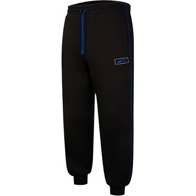 Solid Color Brand Logo Embroidered Cuffed Sports Pants Men Bottoms Black 539731-01