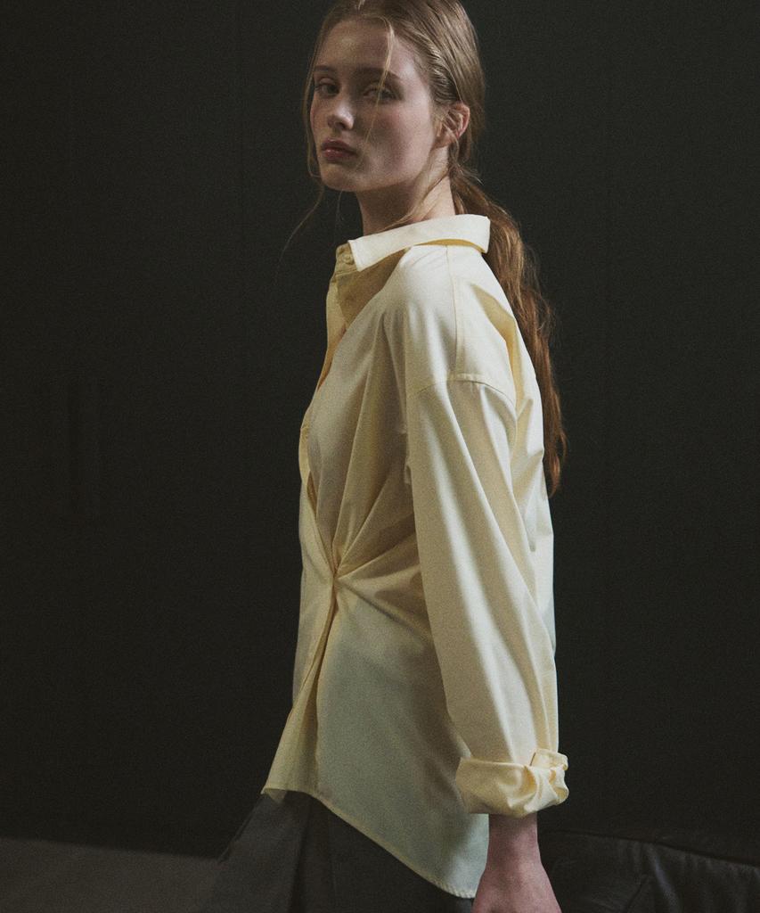 Deuloupisumeon Wrinkle-Free Side Button Wrap Shirt [White]