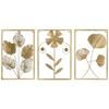 Leaves Metal Wall Decor | Elegant Nature-Inspired Iron Wall Hanging  | Wall Hanging | Wall Décor | Easy Installation | 37 x 25 cm Each | Set of 3