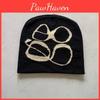 Fall Winter Knit Hat With Letter Embroidery In Acrylic For Casual Streetwear