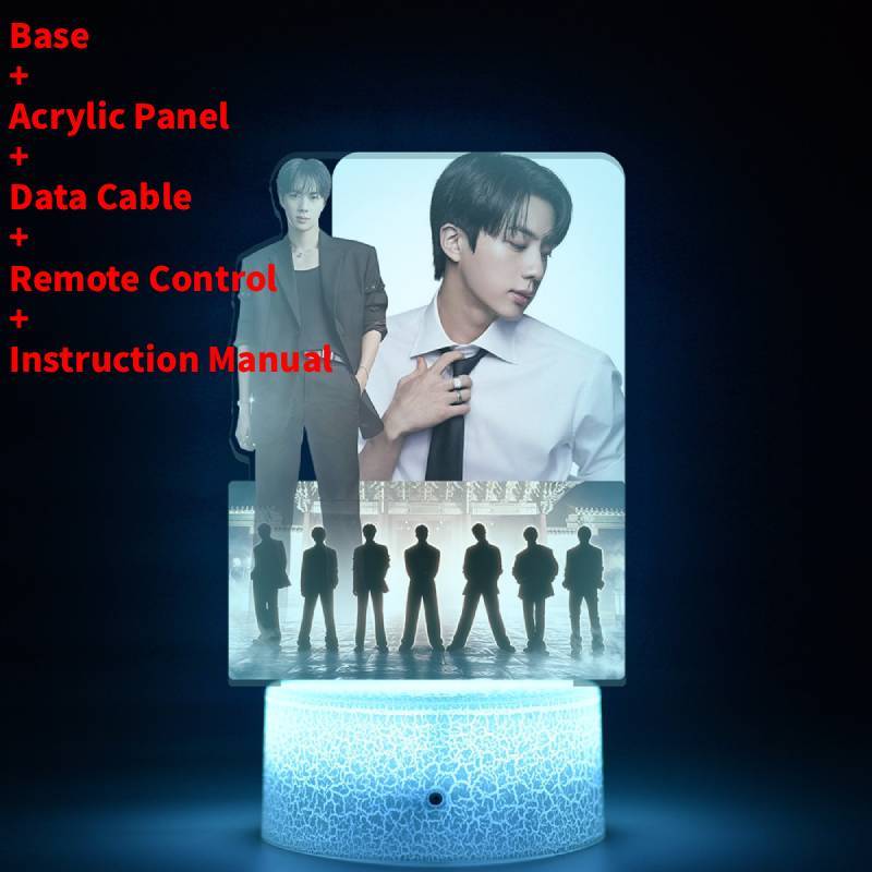 Lumină de noapte LED pentru concertul de revenire al turneului mondial BTS cu telecomandă pentru decorarea camerei și cadou de colecție