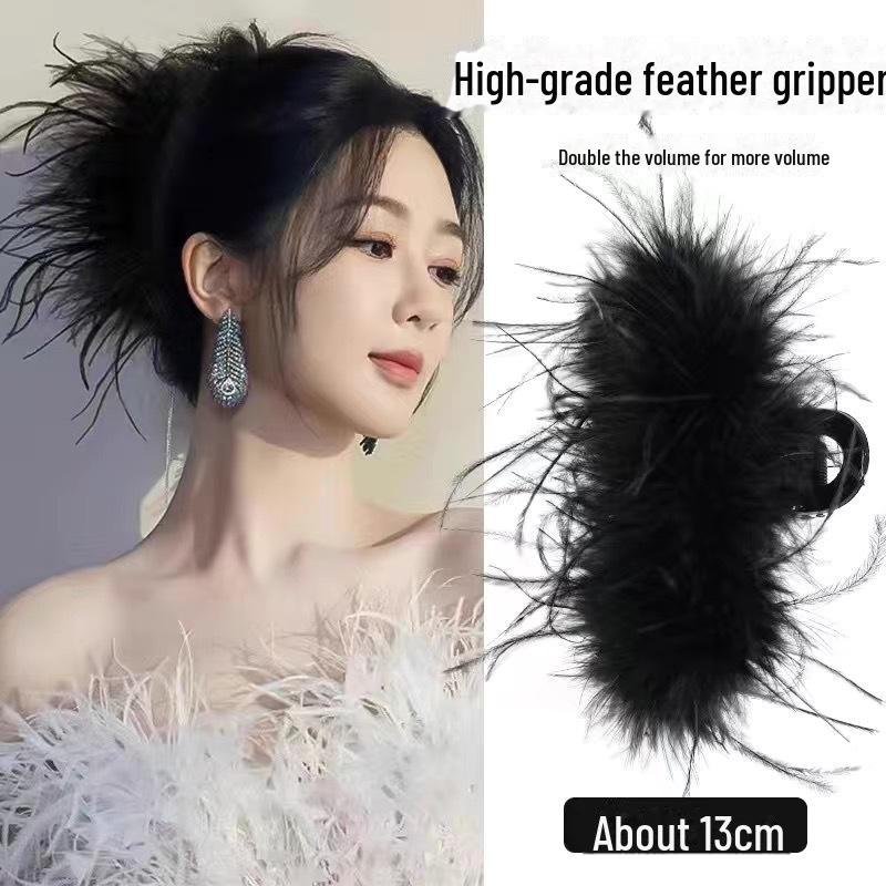 2023 Luxury Feather Hair Clip for Women - Cloud Bubble Design