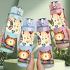 1PC Cat Swing Heart Boho Cartoon Print 750ml Color Plastic Sports Water Bottle Leakproof Flip Straw Lid Suitable for Sports Office Home Use