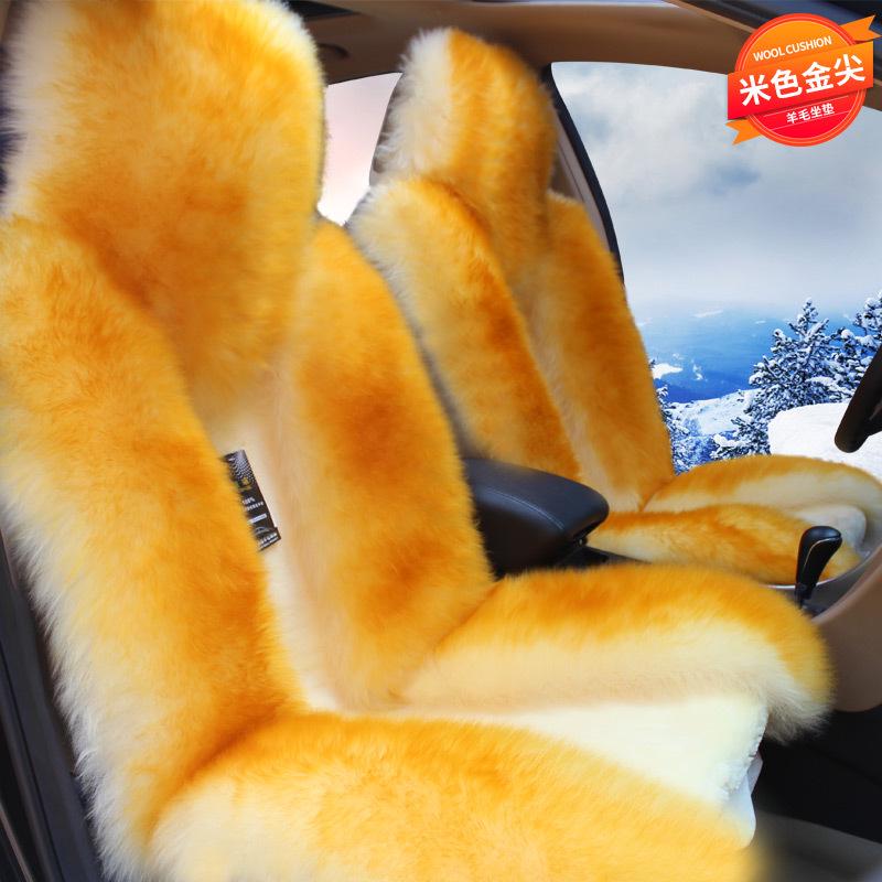 Cuscino Universale per Sedile Auto in Lana e Peluche Invernali - Antiscivolo, Caldo, Coprisedile Lunga Pila per Sedile del Conducente