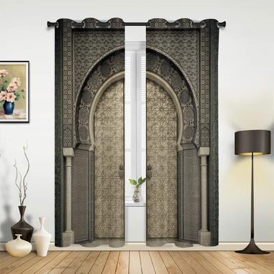 Moroccan Medieval Vintage Door Curtains for Bedroom Living Room Drapes Kitchen Children's Room Window Curtain Modern Home Decor