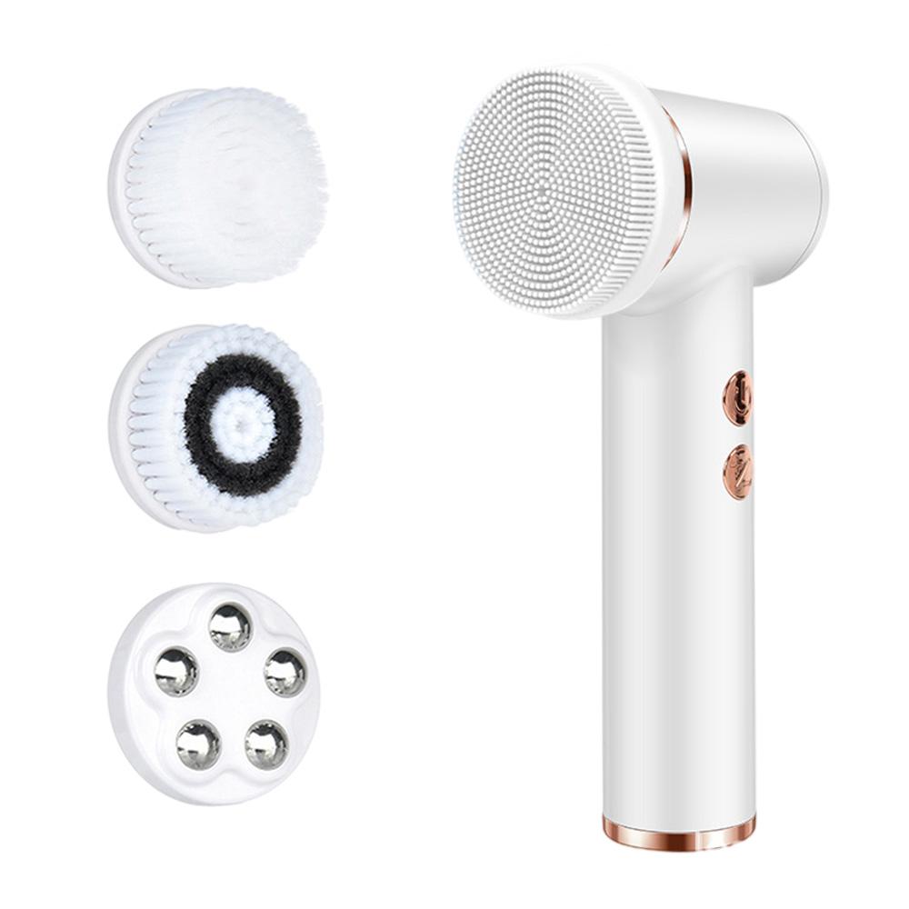 4 IN 1 Facial Cleansing Brush Electric Face Wash Brush Waterproof Portable Face Scrubber for Exfoliating Blackhead Massage Tool