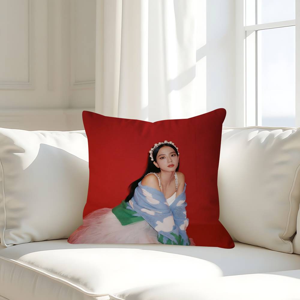 

K-kim J-jisoo Personalized Pillow Cover Kids Bedroom Wild Party Decor Pillowcase Kid Birthday Shower Gift 16x16Inch