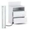 Nightstand White Gloss Nightstand 40cm 2S Shelf Loft Bedroom Furniture