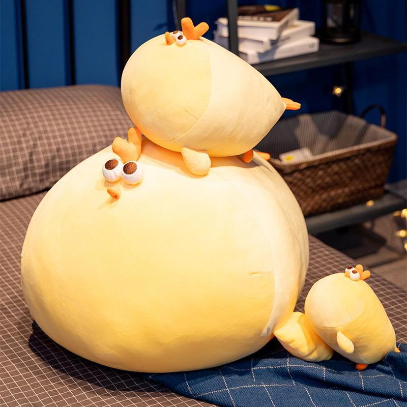 20-70CM Cartoon Simulation Anime Yellow Chicken Plush Doll Cute Children Soothing Sleeping Chicken Pillow Holiday Gifts