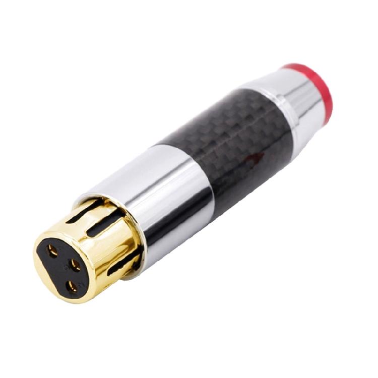 

3Pin XLR Connector Carbon Fiber Housing XLR Male/Female Plugs Audio Adapters
