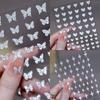 1 pz Adesivi per unghie 3D con glitter riflettenti, farfalle argentate, stelle, cuori, decorazioni per nail art scintillanti, manicure
