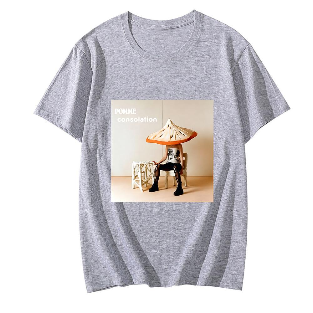 

Клэр Помме Яблоко Футболка Утешение Графическая Печать Мода Camisetas Повседневная С круглым вырезом Короткий рукав Одежда Хлопковые Футболки XS серый