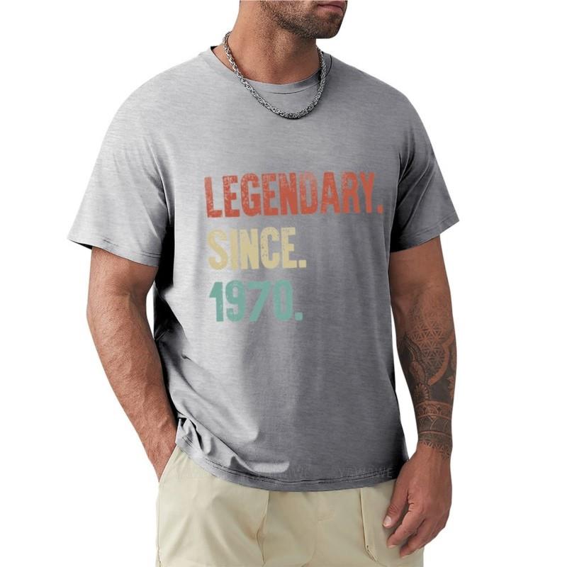Retro Vintage 50th Birthday Legendary Since 1970 T-Shirt Graphics T Shirt Summer Clothes Men's T Shirts