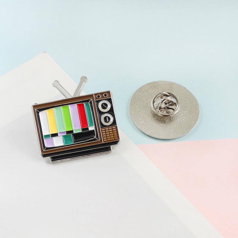 Retro-TV-Kein-Signal-Anzeige Mode-Abzeichen für Kleidung Accessoires
