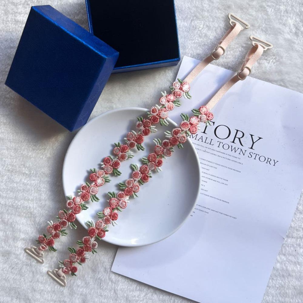 Elastic Floral Bra Straps Removable Lingerie Strap Belt Soft Shoulder Straps  Wedding Party Dress