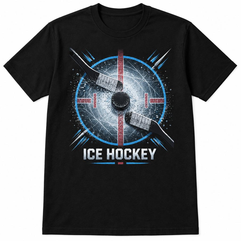 Ice Hockey Faceoff Circle Graphic T-Shirt – Unisex Puck Sports Fan Tee