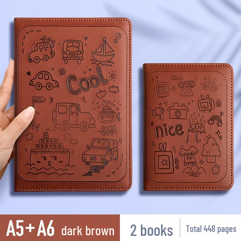 Large Cartoon Embossed Soft Cover Notebook - A5/A6 College Planner Diary