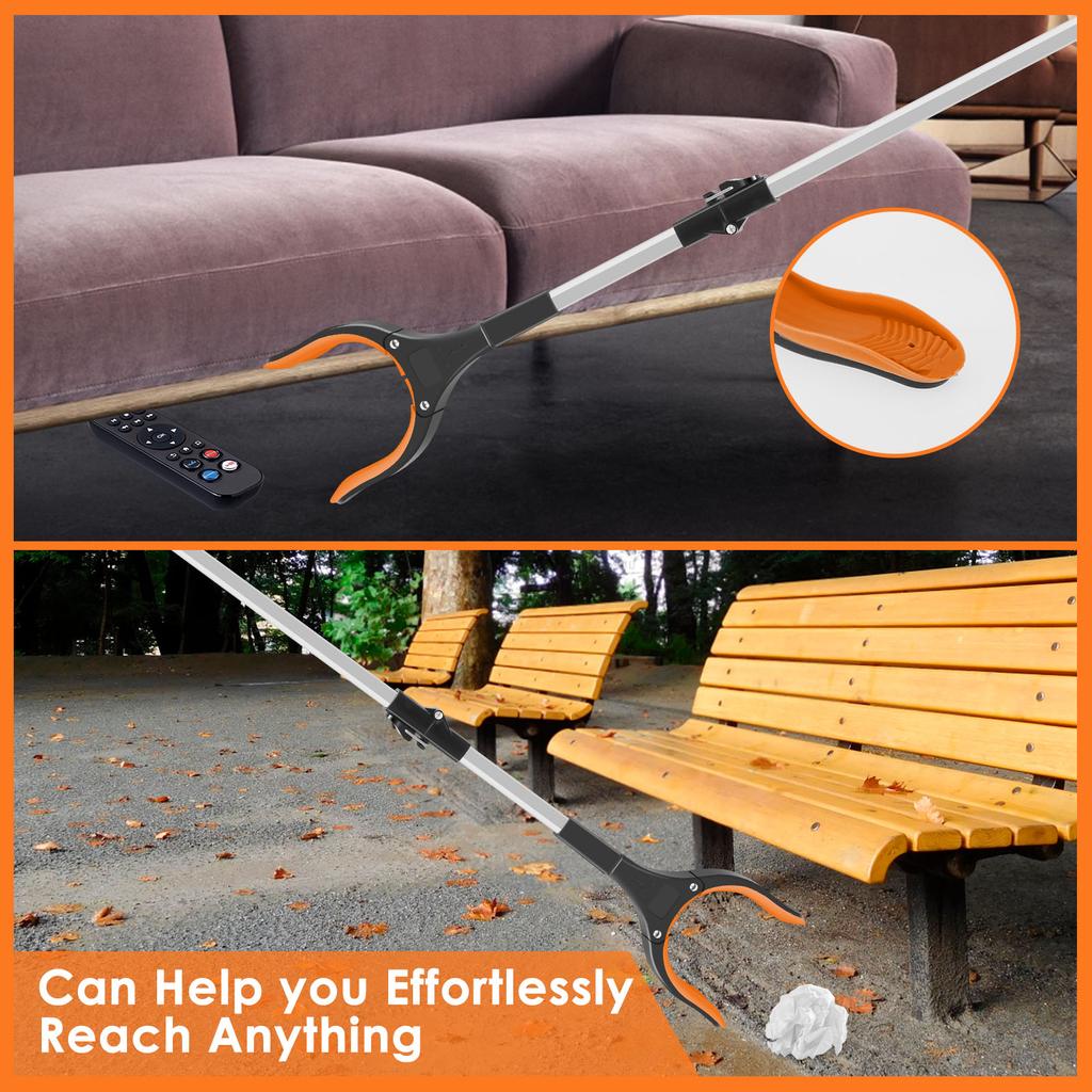 Foldable Gripper Extender Hand Tools Litter Grabber Stick Portable Collapsible Garbage Grabber Pick Up Tools with Non-Slip Jaw