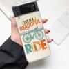 Mountain Bike Cycling Art Fashion Phone Case For Samsung Galaxy Z Flip 3 4 5 6 7 Hard Folding Z Flip4 Clear PC Cover Gift