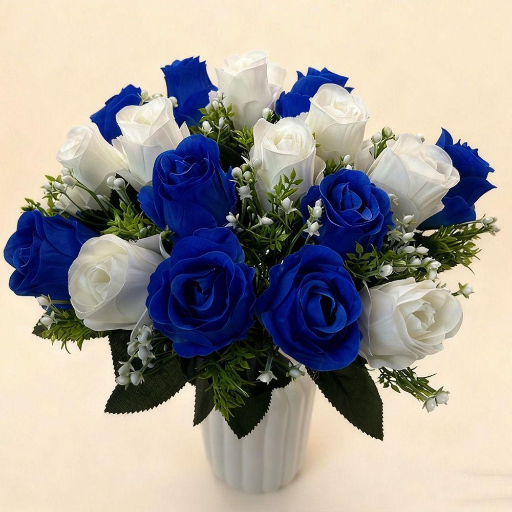 18 Heads Real Happy Flower 10 Colors Photography Photo Gift Natural Simulated Rose Mini Valentine's Day Flowers Home Decorative