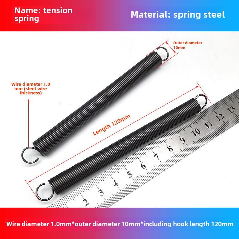 1.0mm Yellow Spring Steel Tension Spring with Hook Clamp for Mop Brake Binding Machine