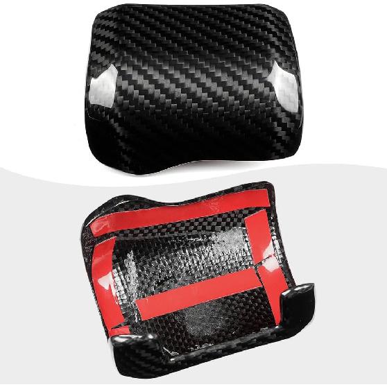 Jogon Genuine Carbon Fiber Gear Shift Knob Trim for Ford F150 Raptor Tremor Limited Platinum Lariat King Ranch 2021 2022 2023 2024 2025, Gear Shift