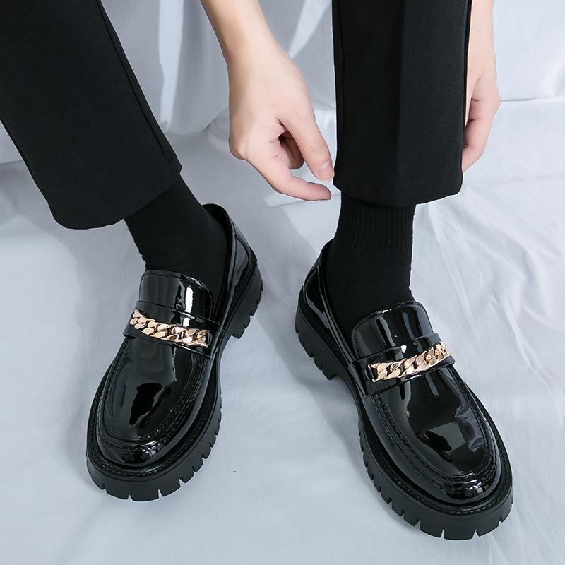 Fashion Trendy New Men's Thick Sole Elevated   Bespoke Popular Business Men Shoes Breathable Fashion Wedding Party Oversized Shoes 38-46