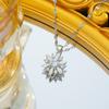 Rotatable Snowflake Pendant Necklace with Rhinestones - Micro-Inlaid Titanium Steel Clavicle Chain