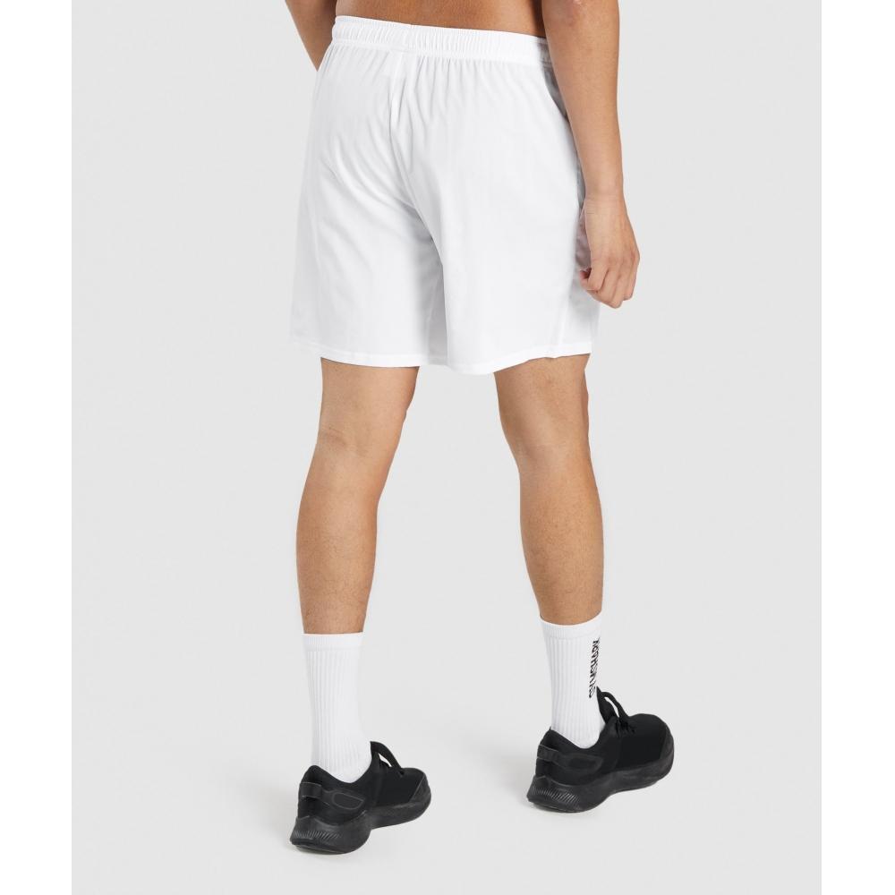 Gymshark Kraťasy Arrival 7 Bílé A2a1l Wbbm