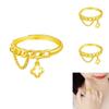 Luxurious Women's Four Leaf Clover Ring Trendy Gold Plated Copper Jewelry