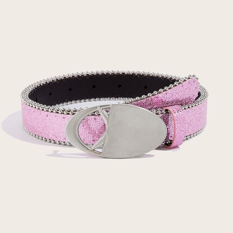 Modern Women Jeans Belt Round Buckle Punk Belt Impressive Style for Beach