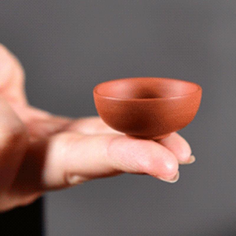 

1 PCS Yixing Purple Clay Tea pet Ornament Mini Fingertip teacup Tea ceremony Accessories Boutique Handmade Crafts 3.6x1.8cm 10ml