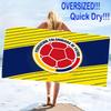 Futbol Colombiano Print Beach Towel, Large Soft Quick Dry Towel for Beach Camping Swimming