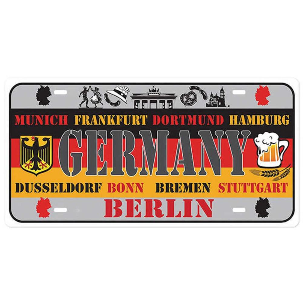 Autokennzeichen Metallblechschild Ländername Nationalflagge Kunstmalerei Bar Club Heimdeko Pin Up Wandschilder Plaketten 15x30cm
