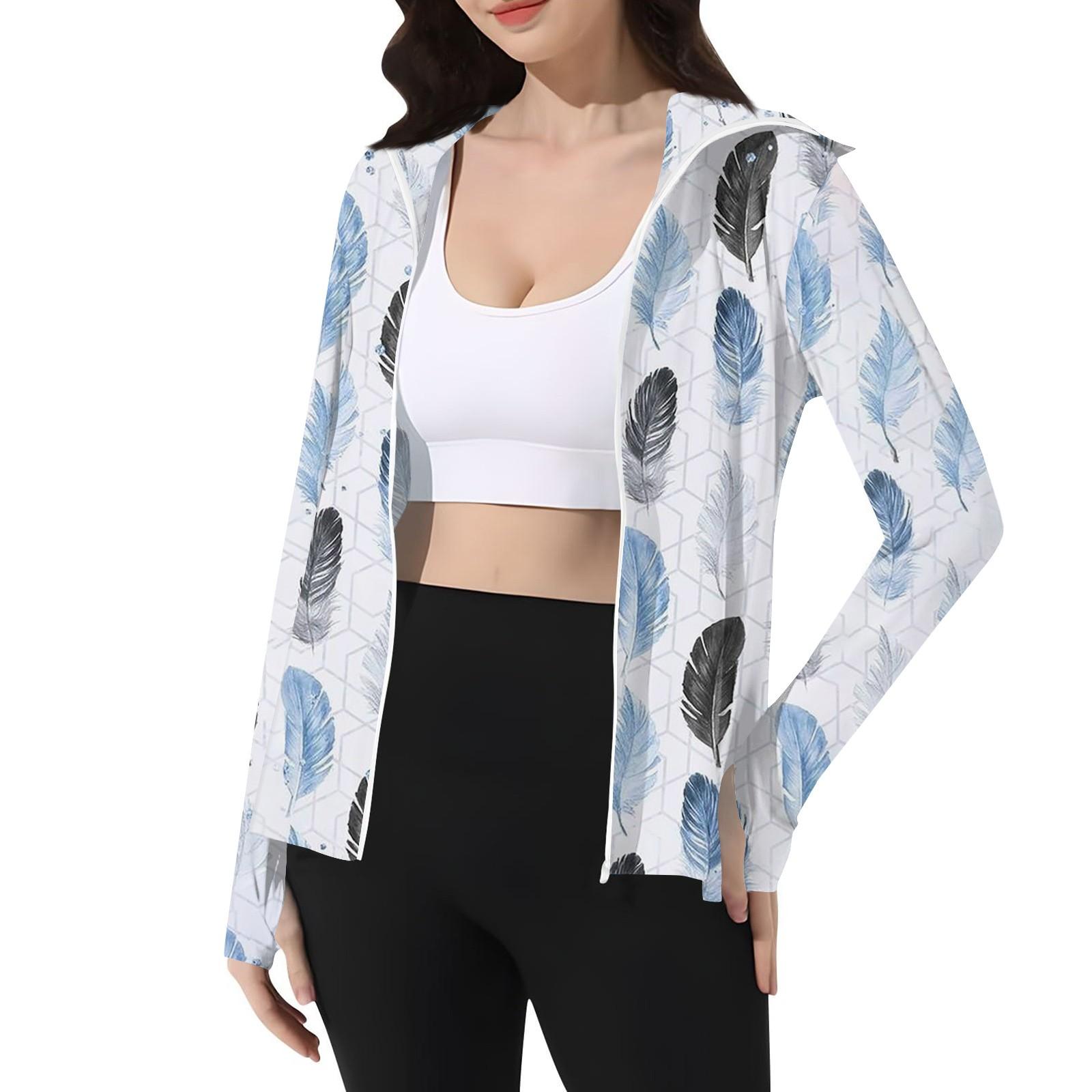 

Женская принтованная куртка от солнца с капюшоном, из ледяного шелка, легкая, с длинным рукавом XL