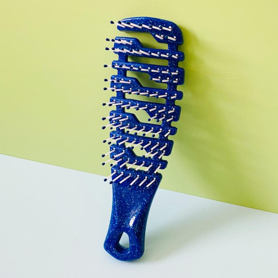 Mini Cutout Rib Comb Smooth Hair Comb Leather Massage Large Curved Comb Gradient Fluffy Styling Comb