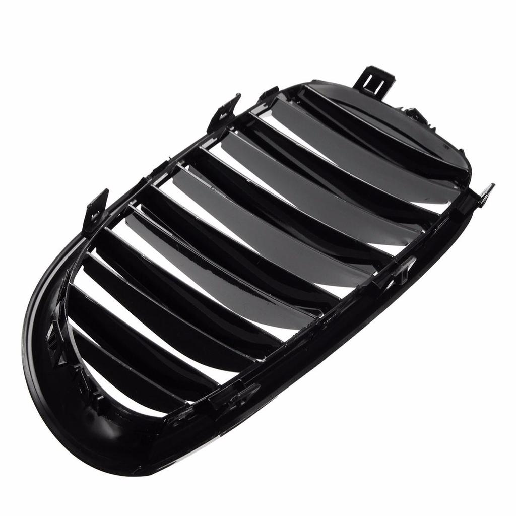 Blank Svart Front Nyre Grill Grill Panser Mesh Dobbel Linje Grill For BMW 5-serie E60 M5 E61 520i 545i 550i 535i 2003-2010